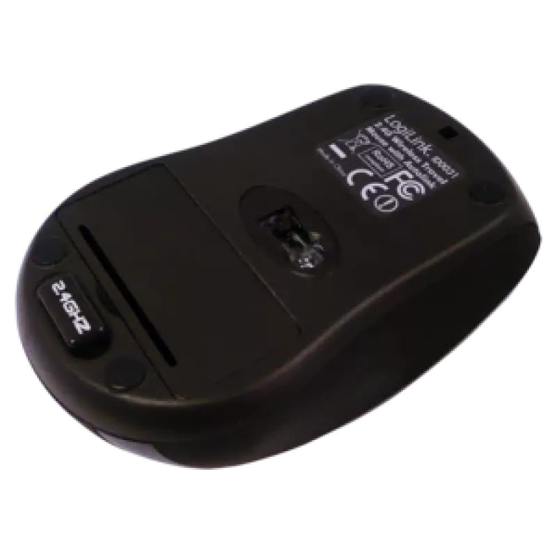 LogiLink Mouse ottico wireless 2,4 GHz Mini - Mouse - ottico - 3 tasti - wireless - 2,4 GHz - ricevitore wireless (USB) - Nero (ID0031)