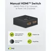 Goobay 58485 Switch HDMI manuale 2 a 1, 4K 30 Hz, Nero
