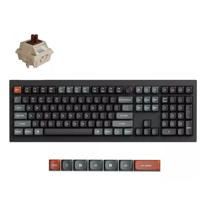 Tastiera meccanica Full-Size Keychron V6 Ultra 8K — QWERTY, Bluetooth, RGB, nero