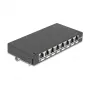 Patch panel DELOCK mini desktop RJ45 8 porte Cat.6A schermato nero per tavolo, parete o guida DIN
