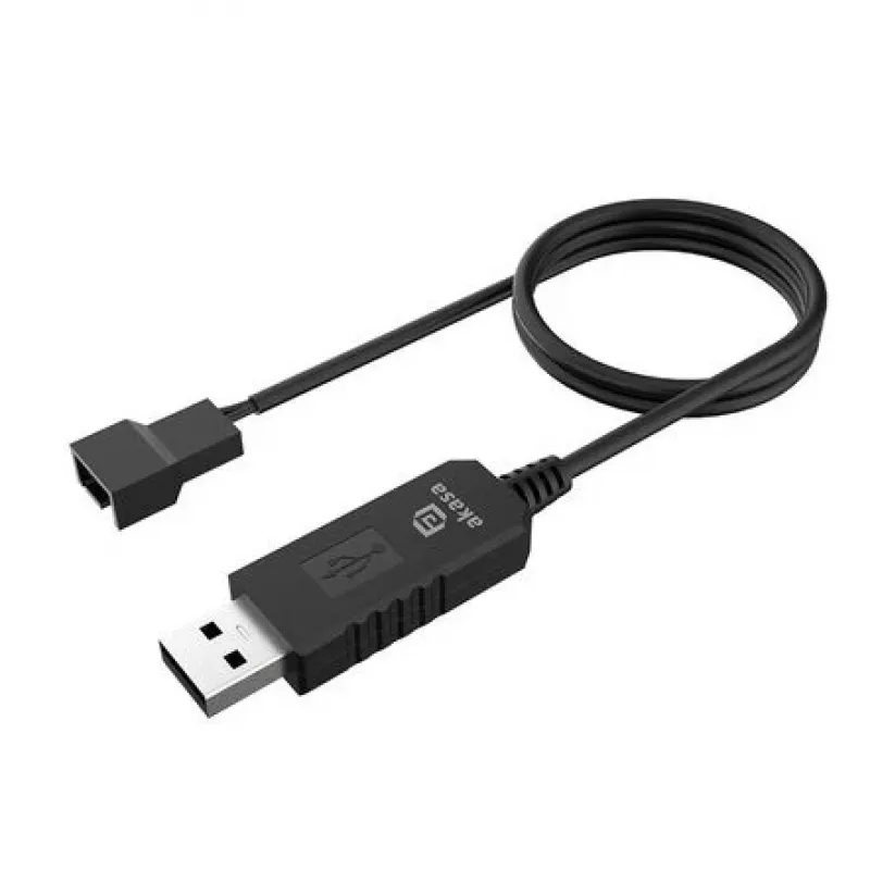 Cavo convertitore di tensione DC Akasa AK-CBFA10-60BK da USB a 3-Pin & 4-Pin ventola PC, 60 cm