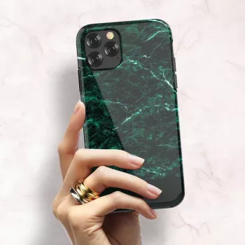 Custodia protettiva Devia Marble Series per iPhone 11 Pro Max — verde, vestibilità slim, guscio rigido