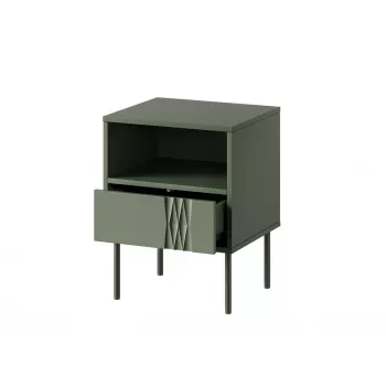 Comodino cama meble TRESSE 44×40×53 cm verde opaco, 1 cassetto, set da 2