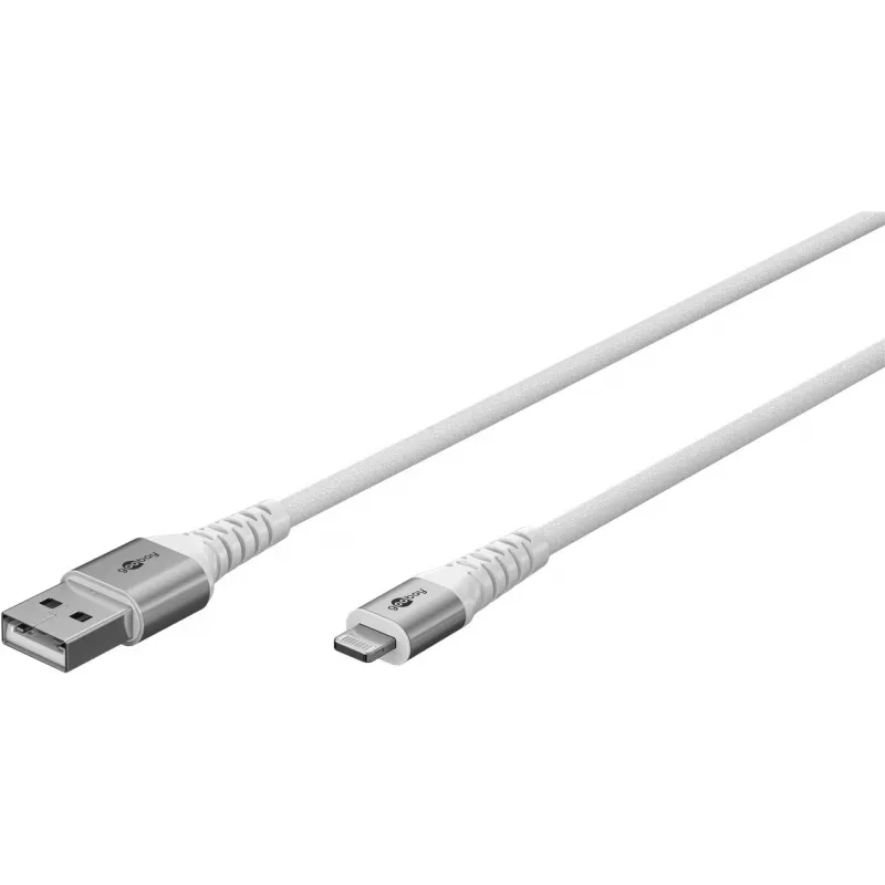 Cavo Lightning a USB-A Goobay in tessuto supersoffice con connettori in metallo, 2 m (74512)