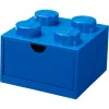 Cassetto da scrivania LEGO 4, scatola contenitore blu, con stud