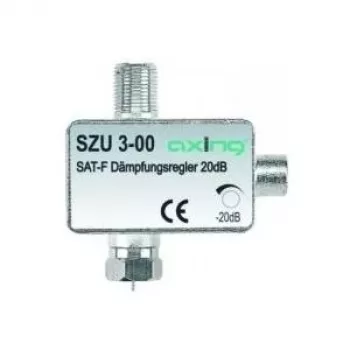 axing SZU 3-00 - 0,0001 - 2,4 GHz - 20 dB - argento - connettore femmina F/connettore maschio F - alluminio