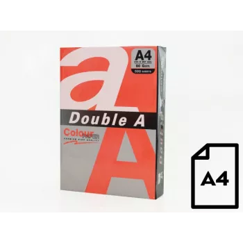 Carta colorata Double A, 80g, A4, 500 fogli, rosso