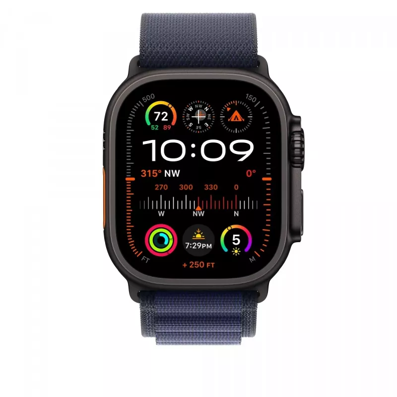 Apple 49 mm Alpine Loop blu navy - piccolo - finitura titanio nero