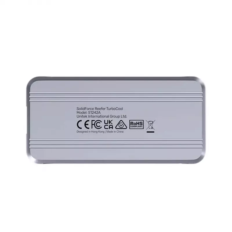 Case per SSD Unitek S1242AGY01-EU USB4 40 Gbit/s, M.2 NVMe, fino a 8 TB, alluminio/plastica, raffreddamento attivo