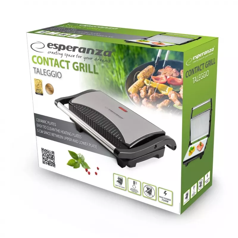 Esperanza EKG006 grill elettrico 750W acciaio inox/nero