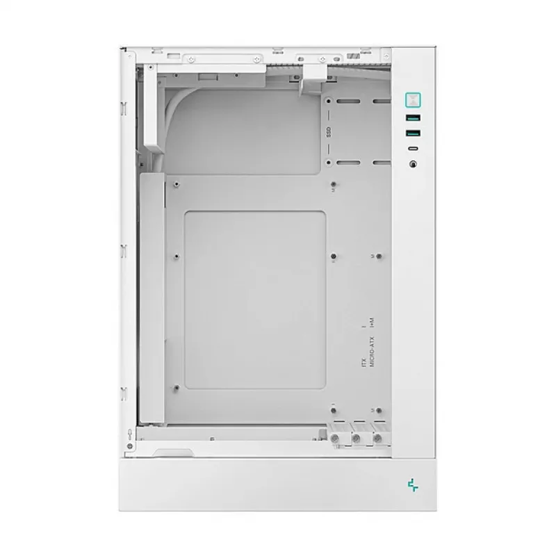 DeepCool CH170 PLUS WH case per PC Midi Tower, Micro ATX, senza alimentatore, 4 slot di espansione, bianco