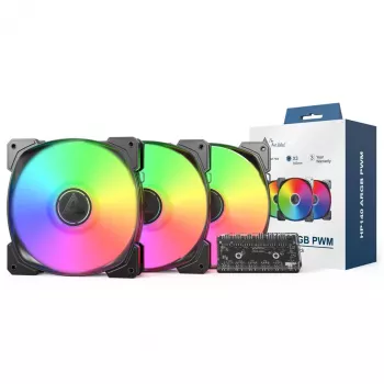 Ventola per case Montech HP140 ARGB PWM 140mm (confezione da 3) — ventola di raffreddamento ARGB PWM 140mm, confezione da 3