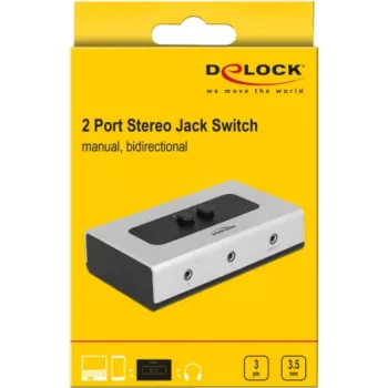 Commutatore jack audio 3,5 mm 2 porte manuale bidirezionale, interruttore grigio/nero