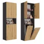 Top E Shop NEL 2K DK ANT/ART KP mobile contenitore per bagno, grafite/rovere