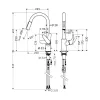 Hansgrohe Focus M41 miscelatore monocomando cucina 240, con doccetta estraibile, 2jet 31815000