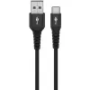 Cavo Goobay USB-C Fabric Supersoft con connettori in metallo, 2 m, nero (2m, USB 2.0, 60W), cavo USB