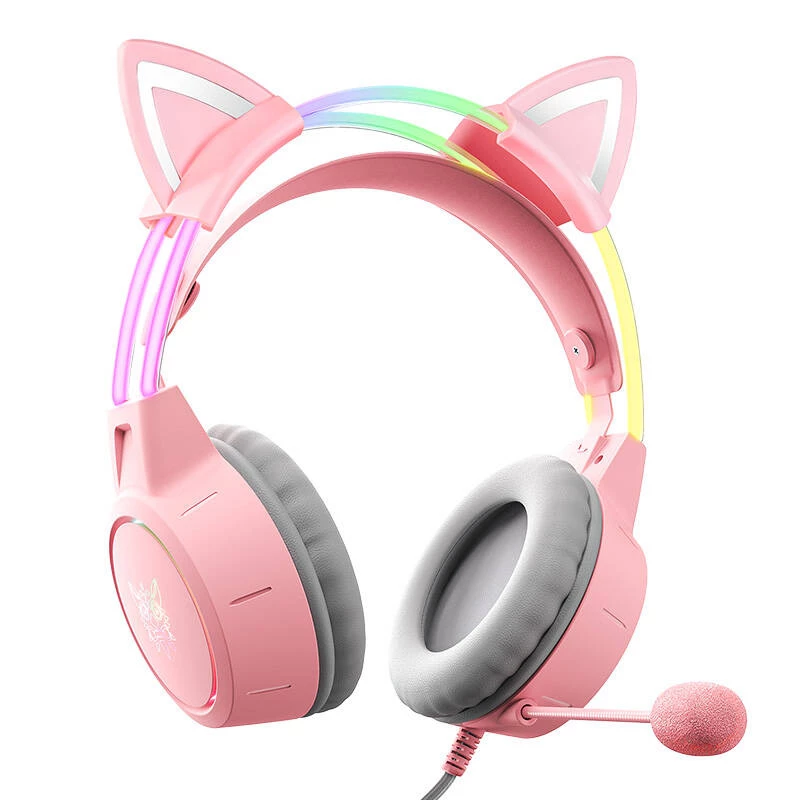 Cuffie Onikuma X15Pro cuffie gaming rosa orecchie di gatto