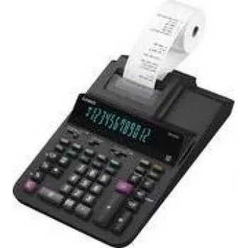 Calcolatrice da tavolo con stampa CASIO DR-200R-BK, calcolatrice compatta nera con stampa