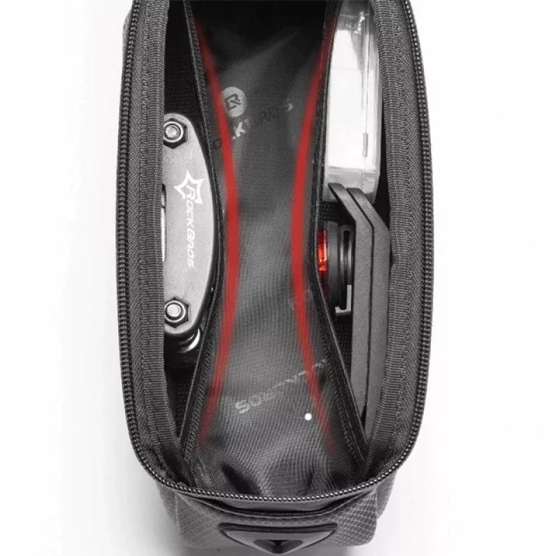 Rockbros B68 Borsa da telaio per bici porta cellulare 1,7 l nera