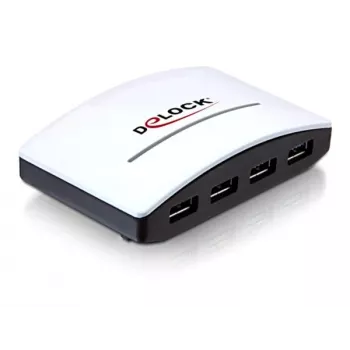 Hub USB DeLOCK 4 porte 5000 Mbit/s nero bianco