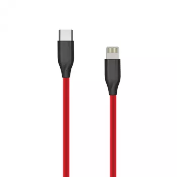 Cavo in silicone USB Type-C - Lightning, 2 m (rosso)
