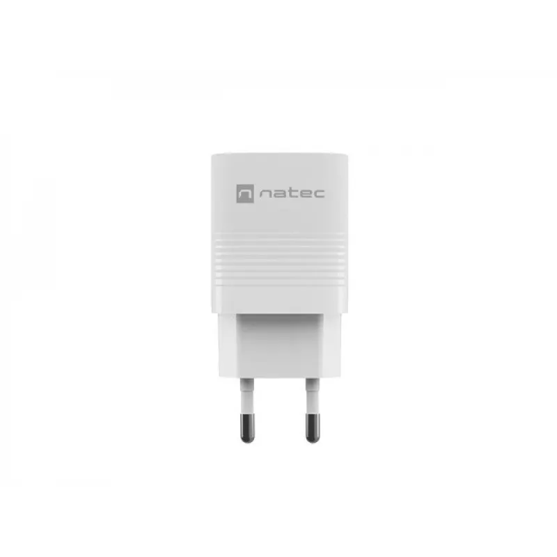 Caricabatterie con filo per dispositivi mobili NATEC NUC-2140, 30W, USB-C PD 3.0 + USB-A, Samsung AFC, bianco