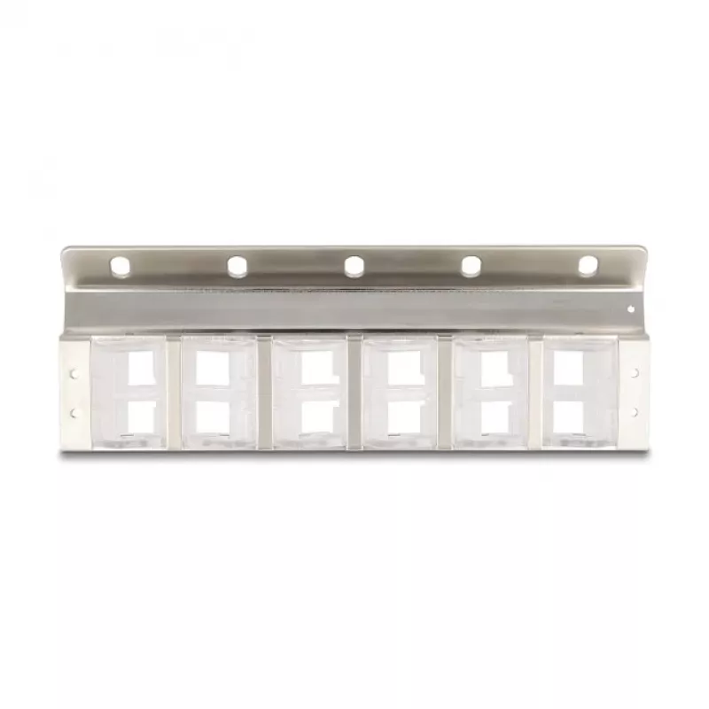 DeLOCK 67040 Supporto Keystone a 12 porte, inclinabile, per rack da 10" o 19" e montaggio a parete