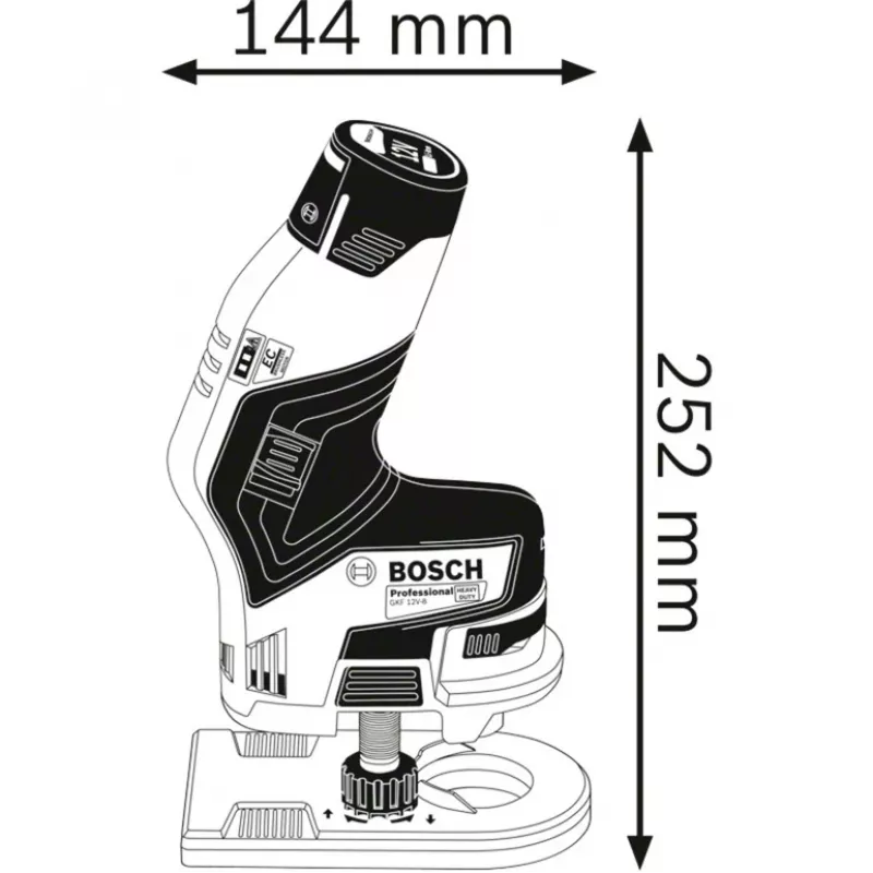 Bosch GKF 12V-8 Professional Fresatrice per bordi a batteria, solo