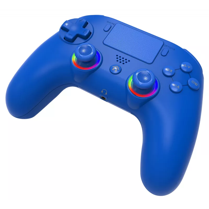 Controller LED wireless SUBSONIC SA5639-3 per PS4 e PC, gamepad wireless blu