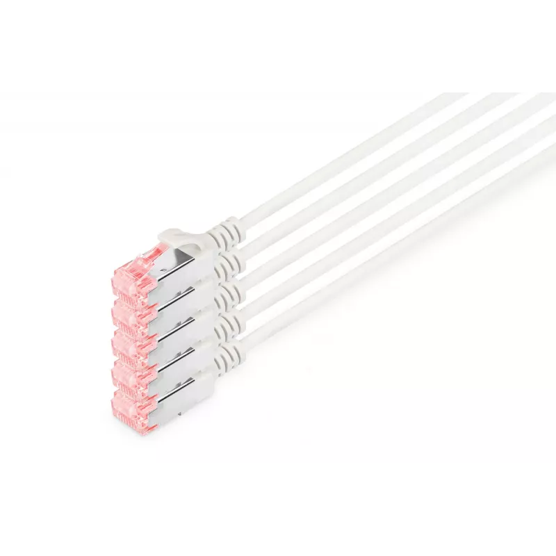 Digitus DK-1624-100S-5 Cavo patch Slim CAT 6 U/FTP, 10 m, grigio, confezione da 5