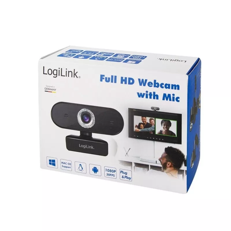 Webcam LogiLink UA0371 3 MP 1920 x 1080 pixel
