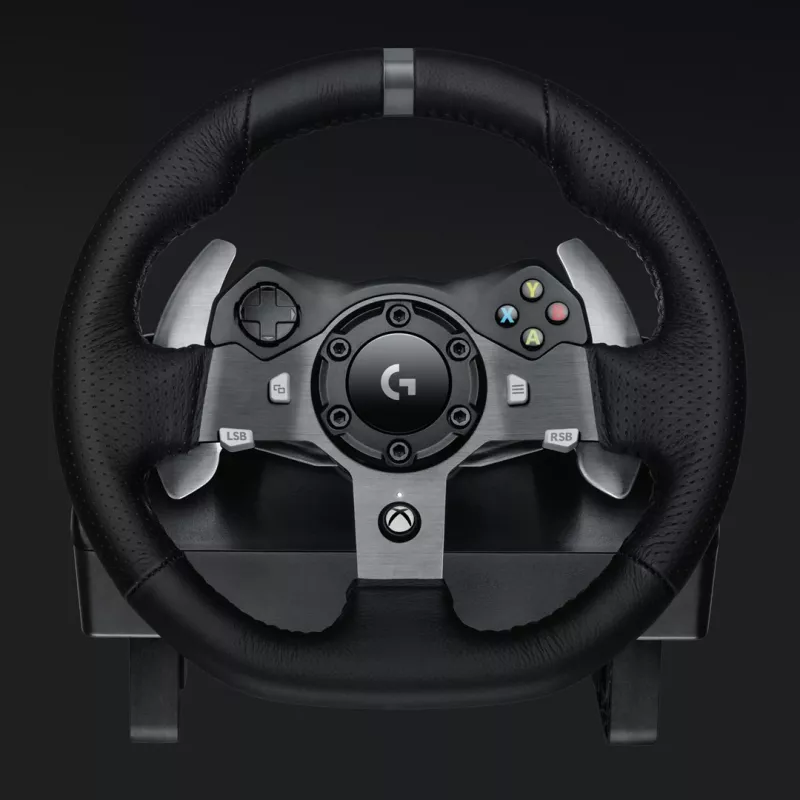 Logitech G920 Driving Force volante da corsa con pedali per Xbox One e PC, USB, nero (941-000123)