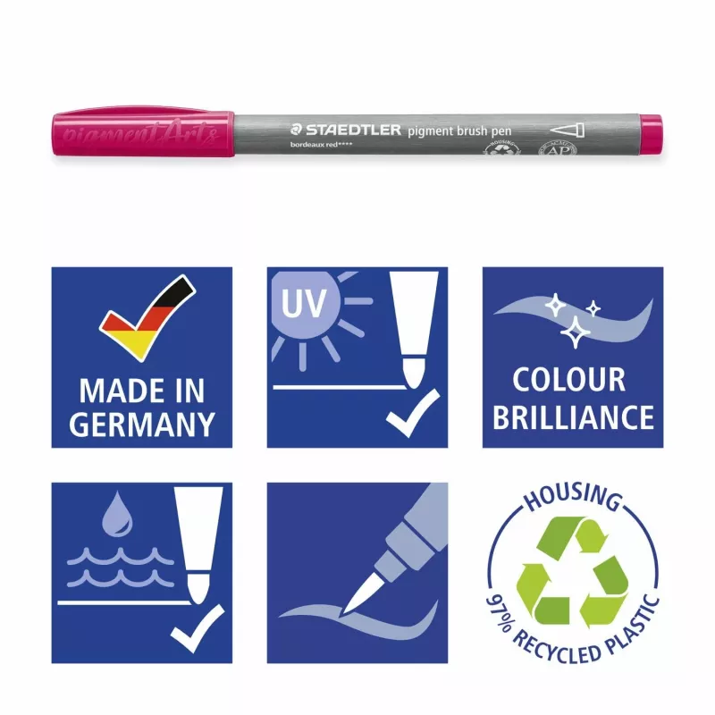 Staedtler Design Journey 371 BK4-3 set di pennarelli a pennello a pigmento, Forest Colors, 4 pz
