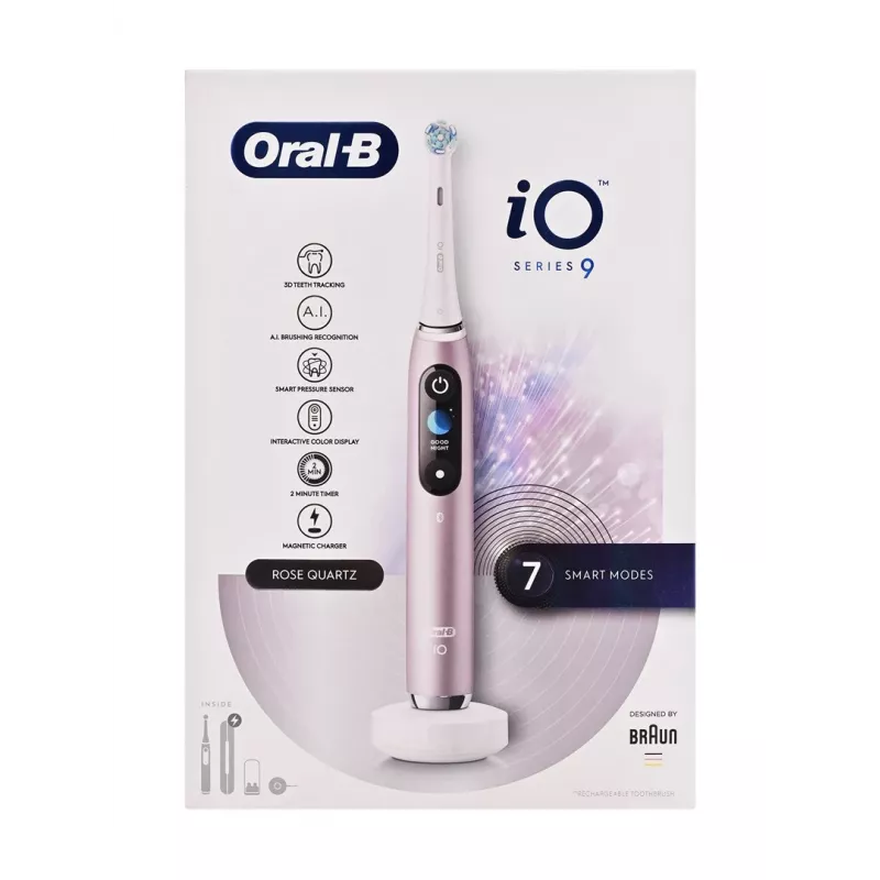 Oral-B iO9 Series 9 spazzolino elettrico, rosé quarzo