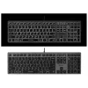 Tastiera A4Tech con filo FX60H USB QWERTY – Full-Size 100%, retroilluminata bianco, grigio, hub USB