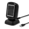 Lettore di codici a barre fisso 1D/2D QOLTEC 50864, sensore LED, USB (con cavo), nero, 145×85×80 mm