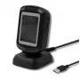 Lettore di codici a barre fisso 1D/2D QOLTEC 50864, sensore LED, USB (con cavo), nero, 145×85×80 mm