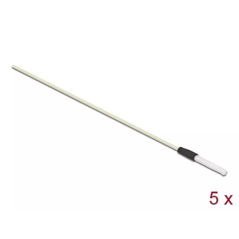 Delock 86781 Bastoncini per la pulizia della fibra ottica, 15 cm, bianco, 5 pz.