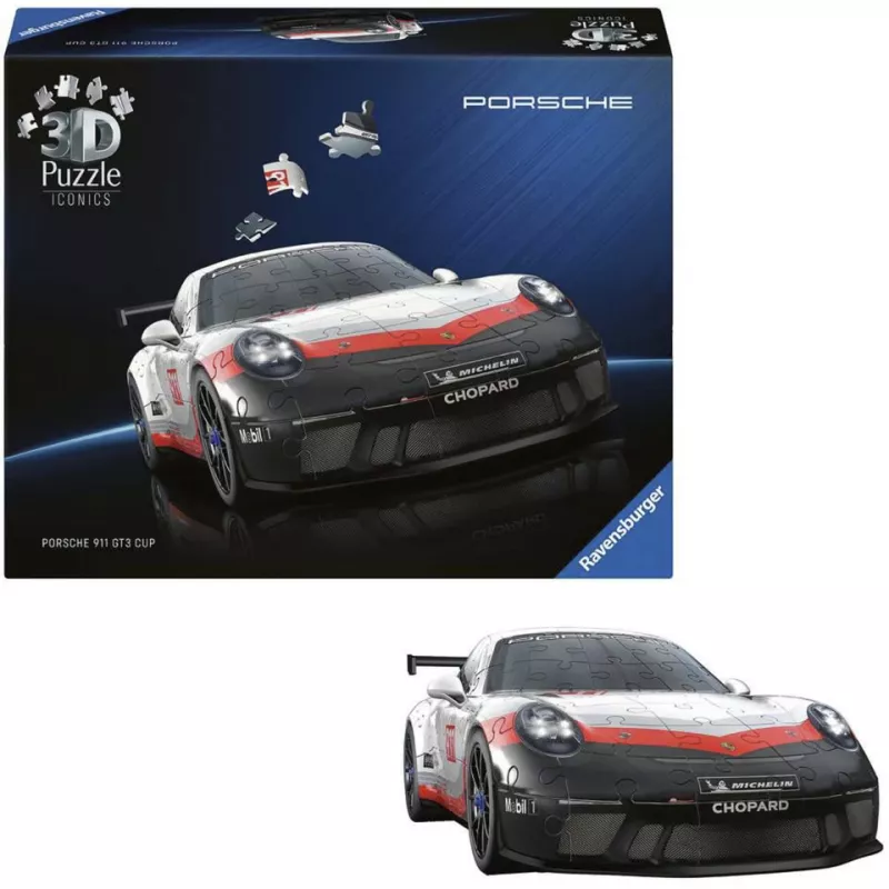 Puzzle 3D Ravensburger Iconics Porsche 911 GT3 Cup – kit di montaggio