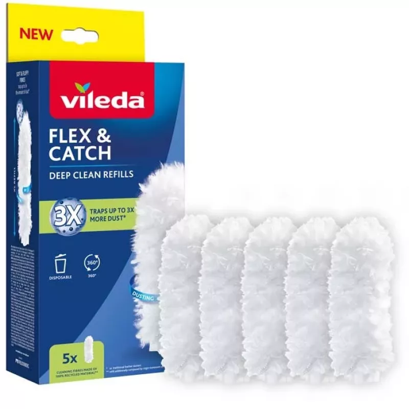 Ricambi per piumino catturapolvere VILEDA Flex&Catch 177664 - 5 inserti di ricambio