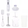 Adler AD 4620 set frullatore a immersione, 800 W, 2 velocità, tritatutto da 450 ml, bicchiere da 750 ml, frusta, bianco
