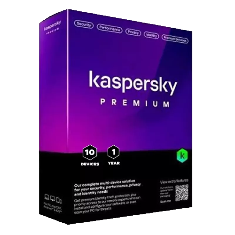 Kaspersky Premium + supporto clienti | 10 dispositivi | 1 anno | EU