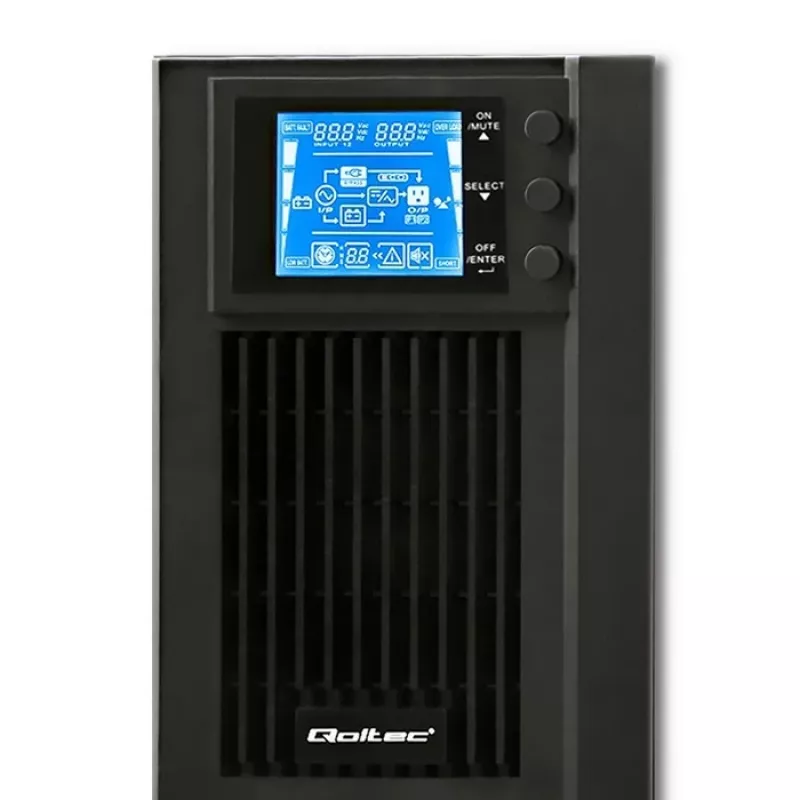 Qoltec 53042 UPS (gruppo di continuità) doppia conversione (online) 1 kVA 800 W 2 uscite AC