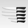Set blocco coltelli e posate Maestro MR-1413 – nero, 8 pezzi, lame in acciaio inox con supporto, portarotolo