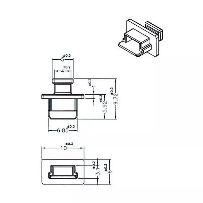 Coperchio di protezione femmina USB Mini-B DeLOCK 64011