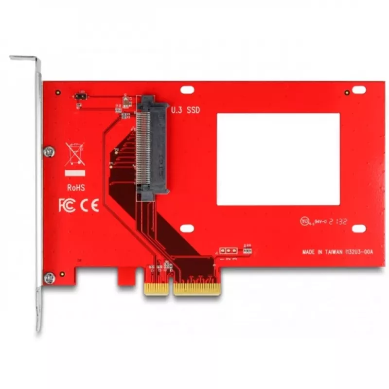 Scheda DeLOCK PCI Express x4 a 1 x U.3 interno rosso argento