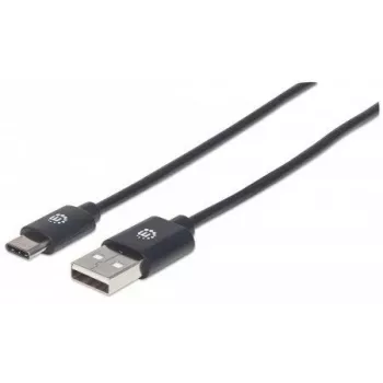 Cavo USB-C a USB-A Manhattan, 50 cm, connettore maschio su connettore maschio, nero, 480 Mbit/s (USB 2.0), Hi-Speed USB, garanzia a vita, corrisponde a USB2AC50CM