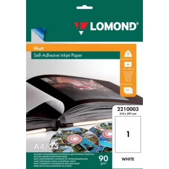 Carta fotografica inkjet adesiva Lomond opaca A4 25 fogli