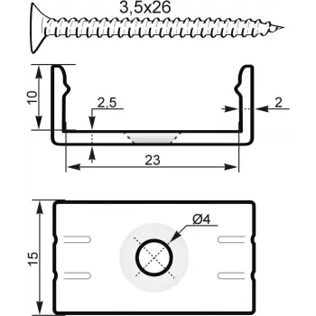 Profilo a U di montaggio 20 mm EUROLITE 51210869 plastica