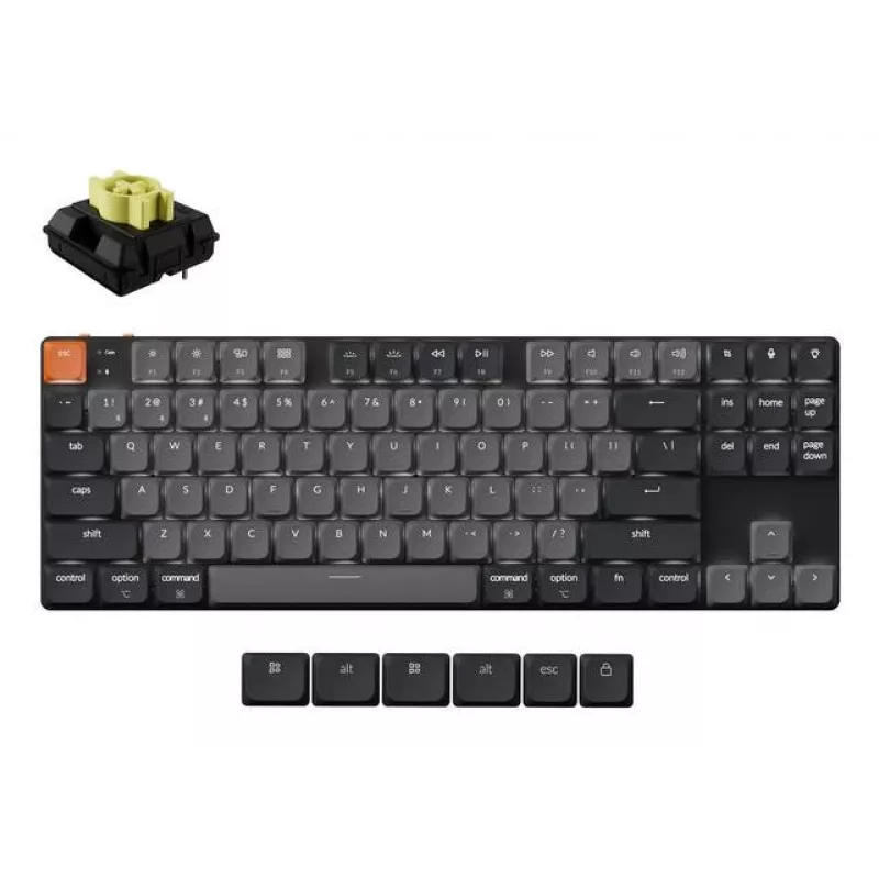 Tastiera meccanica Keychron K1X-A4 80% QWERTY inglese, USB + Bluetooth, 87 tasti, retroilluminazione LED, grigio
